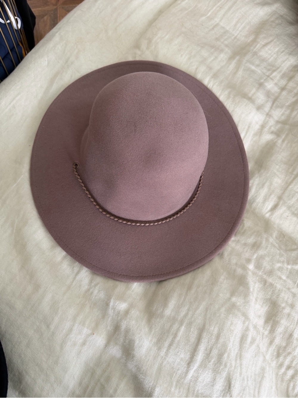 Wyeth by Todd Magill Wide-Brim Felt Hat in Dusty Mauve with Braided Band
